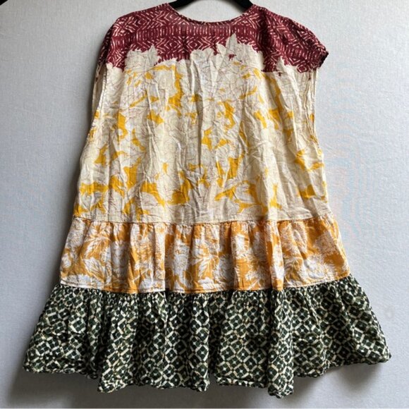 Free People Gotta Have It Marigold Pattern Cotton Sleeveless Boho Tunic Sz XS - Picture 4 of 9